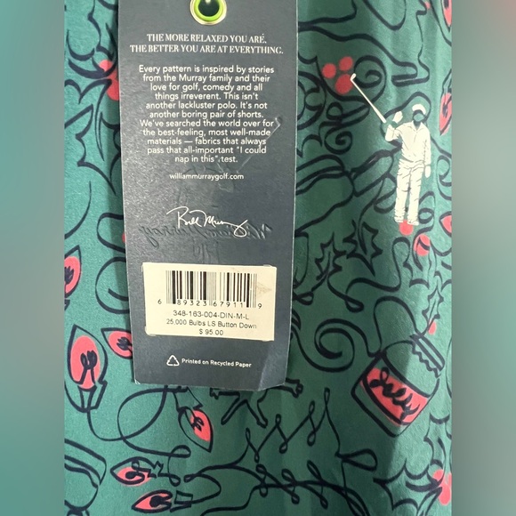 William Murray Golf Men’s 25,000 Bulbs LS Button Down - Picture 10 of 13